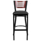 Hercules Series Black Slat Back Metal Restaurant Barstool - Mahogany Wood Back, Black Vinyl Seat By Flash Furniture | Bar Stools | Modishstore - 4