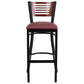 Hercules Series Black Slat Back Metal Restaurant Barstool - Mahogany Wood Back, Burgundy Vinyl Seat By Flash Furniture | Bar Stools | Modishstore - 4
