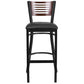 Hercules Series Black Slat Back Metal Restaurant Barstool - Walnut Wood Back, Black Vinyl Seat By Flash Furniture | Bar Stools | Modishstore - 4