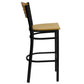 Hercules Series Black Slat Back Metal Restaurant Barstool - Natural Wood Back & Seat By Flash Furniture | Bar Stools | Modishstore - 2