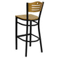 Hercules Series Black Slat Back Metal Restaurant Barstool - Natural Wood Back & Seat By Flash Furniture | Bar Stools | Modishstore - 3