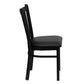 Hercules Series Black Vertical Back Metal Restaurant Chair - Black Vinyl Seat By Flash Furniture | Dining Chairs | Modishstore - 2