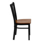 Hercules Series Black Vertical Back Metal Restaurant Chair - Cherry Wood Seat By Flash Furniture | Dining Chairs | Modishstore - 2
