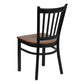 Hercules Series Black Vertical Back Metal Restaurant Chair - Cherry Wood Seat By Flash Furniture | Dining Chairs | Modishstore - 3