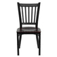 Hercules Series Black Vertical Back Metal Restaurant Chair - Mahogany Wood Seat By Flash Furniture | Dining Chairs | Modishstore - 4