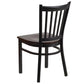 Hercules Series Black Vertical Back Metal Restaurant Chair - Walnut Wood Seat By Flash Furniture | Dining Chairs | Modishstore - 3