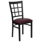Hercules Series Black Window Back Metal Restaurant Chair - Burgundy Vinyl Seat By Flash Furniture | Dining Chairs | Modishstore - 1