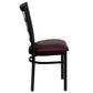 Hercules Series Black Window Back Metal Restaurant Chair - Burgundy Vinyl Seat By Flash Furniture | Dining Chairs | Modishstore - 2