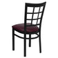 Hercules Series Black Window Back Metal Restaurant Chair - Burgundy Vinyl Seat By Flash Furniture | Dining Chairs | Modishstore - 3