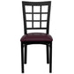 Hercules Series Black Window Back Metal Restaurant Chair - Burgundy Vinyl Seat By Flash Furniture | Dining Chairs | Modishstore - 4
