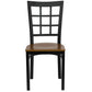 Hercules Series Black Window Back Metal Restaurant Chair - Cherry Wood Seat By Flash Furniture | Dining Chairs | Modishstore - 4