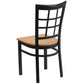 Hercules Series Black Window Back Metal Restaurant Chair - Natural Wood Seat By Flash Furniture | Dining Chairs | Modishstore - 3