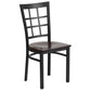 Hercules Series Black Window Back Metal Restaurant Chair - Walnut Wood Seat By Flash Furniture | Dining Chairs | Modishstore - 1