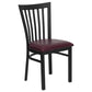 Hercules Series Black School House Back Metal Restaurant Chair - Burgundy Vinyl Seat By Flash Furniture | Dining Chairs | Modishstore - 1
