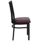 Hercules Series Black School House Back Metal Restaurant Chair - Burgundy Vinyl Seat By Flash Furniture | Dining Chairs | Modishstore - 2