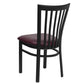 Hercules Series Black School House Back Metal Restaurant Chair - Burgundy Vinyl Seat By Flash Furniture | Dining Chairs | Modishstore - 3