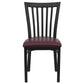 Hercules Series Black School House Back Metal Restaurant Chair - Burgundy Vinyl Seat By Flash Furniture | Dining Chairs | Modishstore - 4