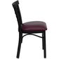 Hercules Series Black Three-Slat Ladder Back Metal Restaurant Chair - Burgundy Vinyl Seat By Flash Furniture | Dining Chairs | Modishstore - 2
