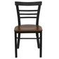 Hercules Series Black Three-Slat Ladder Back Metal Restaurant Chair - Cherry Wood Seat By Flash Furniture | Dining Chairs | Modishstore - 4