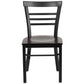 Hercules Series Black Three-Slat Ladder Back Metal Restaurant Chair - Walnut Wood Seat By Flash Furniture | Dining Chairs | Modishstore - 4