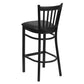Hercules Series Black Vertical Back Metal Restaurant Barstool - Black Vinyl Seat By Flash Furniture | Bar Stools | Modishstore - 3