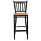 Hercules Series Black Vertical Back Metal Restaurant Barstool - Natural Wood Seat By Flash Furniture | Bar Stools | Modishstore - 4