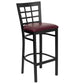 Hercules Series Black Window Back Metal Restaurant Barstool - Burgundy Vinyl Seat By Flash Furniture | Bar Stools | Modishstore - 1