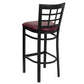 Hercules Series Black Window Back Metal Restaurant Barstool - Burgundy Vinyl Seat By Flash Furniture | Bar Stools | Modishstore - 3