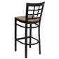 Hercules Series Black Window Back Metal Restaurant Barstool - Cherry Wood Seat By Flash Furniture | Bar Stools | Modishstore - 3