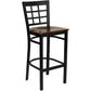 Hercules Series Black Window Back Metal Restaurant Barstool - Mahogany Wood Seat By Flash Furniture | Bar Stools | Modishstore - 1