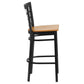 Hercules Series Black Window Back Metal Restaurant Barstool - Natural Wood Seat By Flash Furniture | Bar Stools | Modishstore - 2