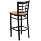 Hercules Series Black Window Back Metal Restaurant Barstool - Natural Wood Seat By Flash Furniture | Bar Stools | Modishstore - 3