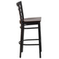 Hercules Series Black Window Back Metal Restaurant Barstool - Walnut Wood Seat By Flash Furniture | Bar Stools | Modishstore - 2