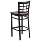 Hercules Series Black Window Back Metal Restaurant Barstool - Walnut Wood Seat By Flash Furniture | Bar Stools | Modishstore - 3