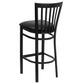 Hercules Series Black School House Back Metal Restaurant Barstool - Black Vinyl Seat By Flash Furniture | Bar Stools | Modishstore - 3