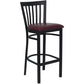 Hercules Series Black School House Back Metal Restaurant Barstool - Burgundy Vinyl Seat By Flash Furniture | Bar Stools | Modishstore - 1