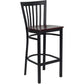Hercules Series Black School House Back Metal Restaurant Barstool - Mahogany Wood Seat By Flash Furniture | Bar Stools | Modishstore - 1
