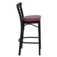 Hercules Series Black Two-Slat Ladder Back Metal Restaurant Barstool - Burgundy Vinyl Seat By Flash Furniture | Bar Stools | Modishstore - 2