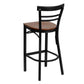 Hercules Series Black Two-Slat Ladder Back Metal Restaurant Barstool - Cherry Wood Seat By Flash Furniture | Bar Stools | Modishstore - 3