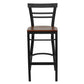 Hercules Series Black Two-Slat Ladder Back Metal Restaurant Barstool - Cherry Wood Seat By Flash Furniture | Bar Stools | Modishstore - 4