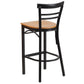 Hercules Series Black Two-Slat Ladder Back Metal Restaurant Barstool - Natural Wood Seat By Flash Furniture | Bar Stools | Modishstore - 3