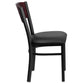 Hercules Series Black 4 Square Back Metal Restaurant Chair - Mahogany Wood Back, Black Vinyl Seat By Flash Furniture | Dining Chairs | Modishstore - 2