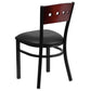Hercules Series Black 4 Square Back Metal Restaurant Chair - Mahogany Wood Back, Black Vinyl Seat By Flash Furniture | Dining Chairs | Modishstore - 3