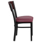 Hercules Series Black 4 Square Back Metal Restaurant Chair - Mahogany Wood Back, Burgundy Vinyl Seat By Flash Furniture | Dining Chairs | Modishstore - 2