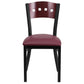 Hercules Series Black 4 Square Back Metal Restaurant Chair - Mahogany Wood Back, Burgundy Vinyl Seat By Flash Furniture | Dining Chairs | Modishstore - 4