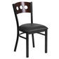 Hercules Series Black 3 Circle Back Metal Restaurant Chair - Walnut Wood Back, Black Vinyl Seat By Flash Furniture | Dining Chairs | Modishstore