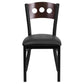 Hercules Series Black 3 Circle Back Metal Restaurant Chair - Walnut Wood Back, Black Vinyl Seat By Flash Furniture | Dining Chairs | Modishstore - 4