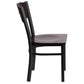Hercules Series Black 3 Circle Back Metal Restaurant Chair - Walnut Wood Back & Seat By Flash Furniture | Dining Chairs | Modishstore - 2