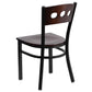 Hercules Series Black 3 Circle Back Metal Restaurant Chair - Walnut Wood Back & Seat By Flash Furniture | Dining Chairs | Modishstore - 3