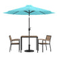 5 Piece Outdoor Patio Dining Table Set With 2 Synthetic Teak Stackable Chairs, 36" Square Table, Teal Umbrella & Base By Flash Furniture | Outdoor Dining Sets | Modishstore